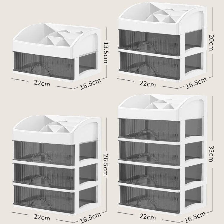 Desktop Drawer Organizer Multi-Layer Cosmetic Jewelry Box Stationery Multi-Functional Organizer, Style: 4 Layer Black Drawer (White) - free shipping - PMC TechLife - Order now!