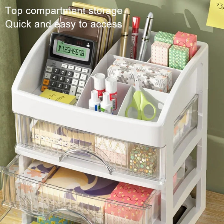 Desktop Drawer Organizer Multi-Layer Cosmetic Jewelry Box Stationery Multi-Functional Organizer, Style: 4 Layer Black Drawer (White) - free shipping - PMC TechLife - Order now!