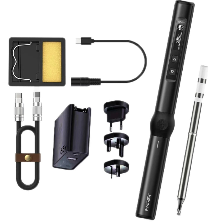 FNIRSI 9pcs/ Set Mini Soldering Station Digital Display Constant Temperature Smart Soldering Iron, Color: Black BC2 with Power Supply - free shipping - PMC TechLife - Order now!