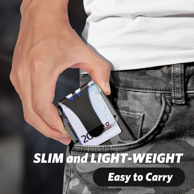 Aluminum Alloy RFID Card Holder Carbon Fiber Credit Card Wallet(Grey) - free shipping - PMC TechLife - Order now!