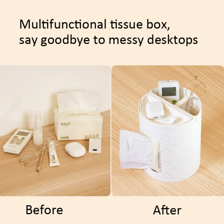 Multifunctional Desktop Tissue Box Remote Control Storage Box Organizer(Dark Green) - free shipping - PMC TechLife - Order now!