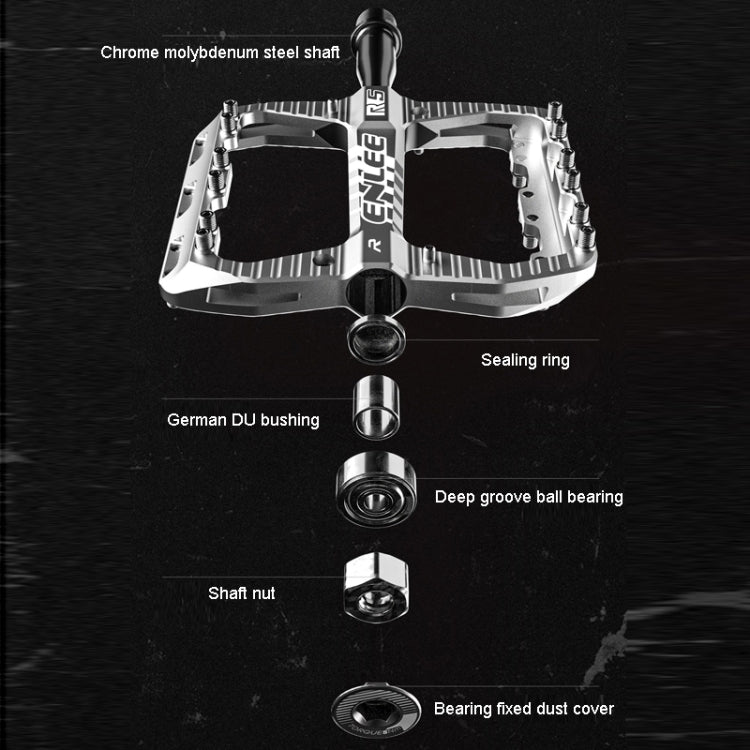 ENLEE R5 1pair Mountain Bike Pedals Bicycle Cycling Wider Non-Slip Footrest Bearing(Black) - Pedals by ENLEE | Online Shopping South Africa | PMC TechLife | Buy Now Pay Later Mobicred