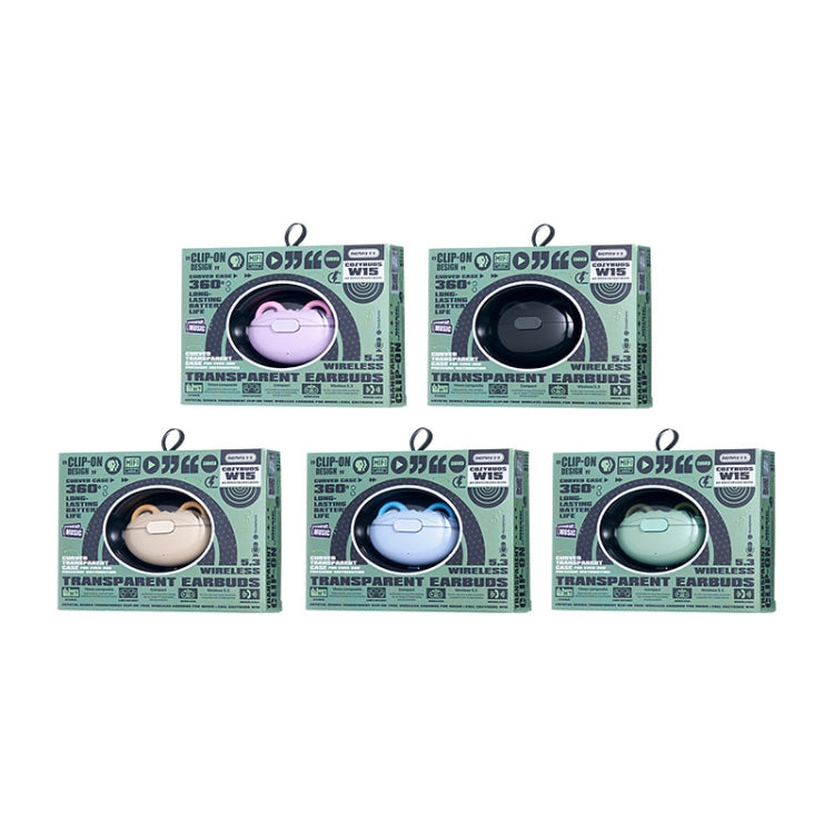 REMAX CozyBuds W15 Transparent Ear Clip Wireless Bluetooth Earphone OWS Sports Earphone(Blue) - Bluetooth Earphone by REMAX | Online Shopping South Africa | PMC TechLife | Buy Now Pay Later Mobicred