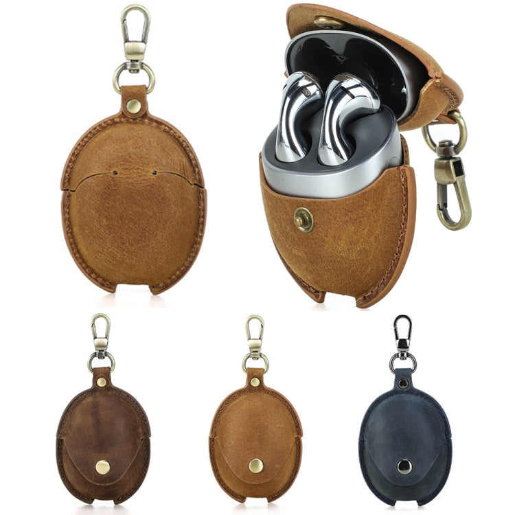 For Huawei FreeBuds 5 CONTACTS FAMILY CF1170 Cowhide Anti-Fall Bluetooth Earphone Protective Case(Blue) - free shipping - PMC TechLife - Order now!