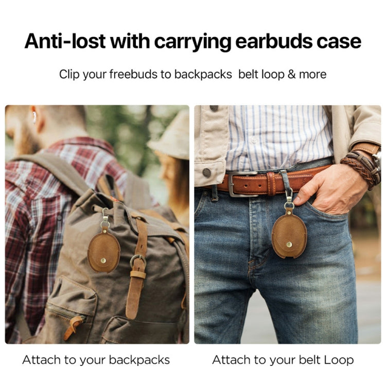 For Huawei FreeBuds 5 CONTACTS FAMILY CF1170 Cowhide Anti-Fall Bluetooth Earphone Protective Case(Blue) - free shipping - PMC TechLife - Order now!