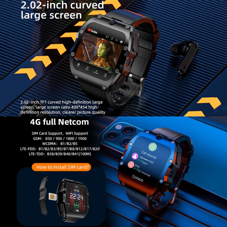 LOKMAT Appllp 3 Max 2.02-Inch Plug Card 4G Call Waterproof Sport Smart Watch With SOS(Claret) - free shipping - PMC TechLife - Order now!