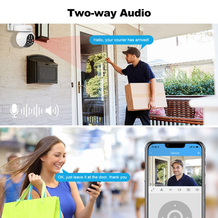 SriHome SH052 Wifi 5MP Wireless PTZ IP AI Auto Tracking Sound&Light Alarm Starlight Color Night Vision Outdoors Surveillance Camera, Plug: UK - free shipping - PMC TechLife - Order now!