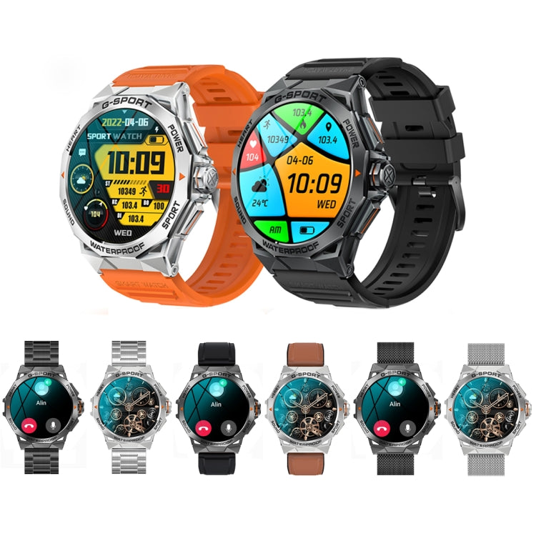 K62 1.43 Inch Waterproof Bluetooth Call Weather Music Smart Sports Watch, Color: Silver Three-bead Steel - free shipping - PMC TechLife - Order now!