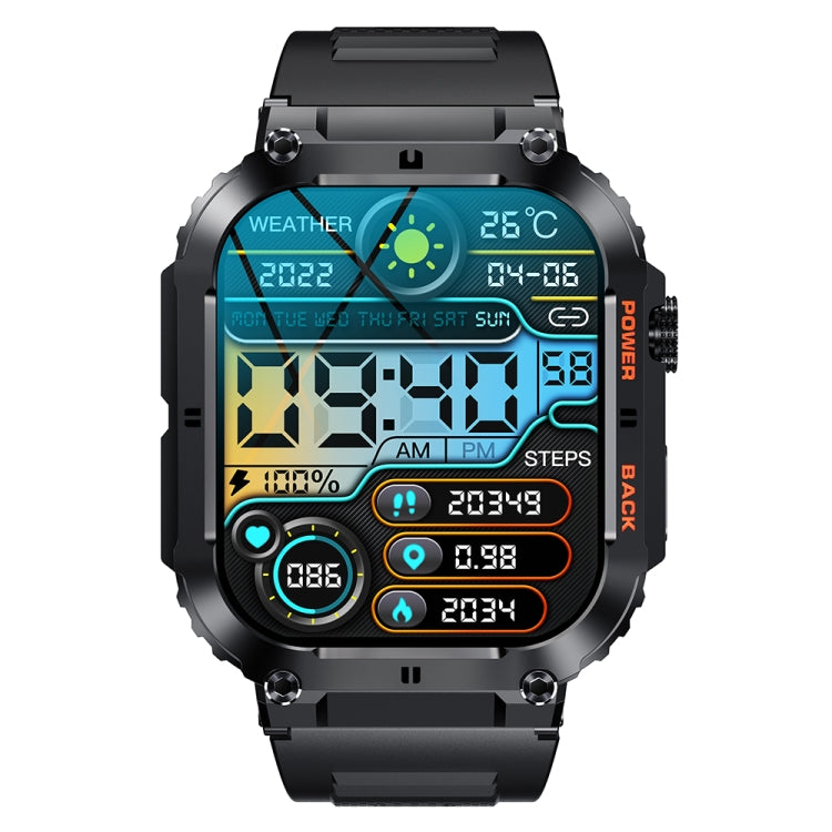 K57 Pro 1.96 Inch Bluetooth Call Music Weather Display Waterproof Smart Watch, Color: Black - free shipping - PMC TechLife - Order now!