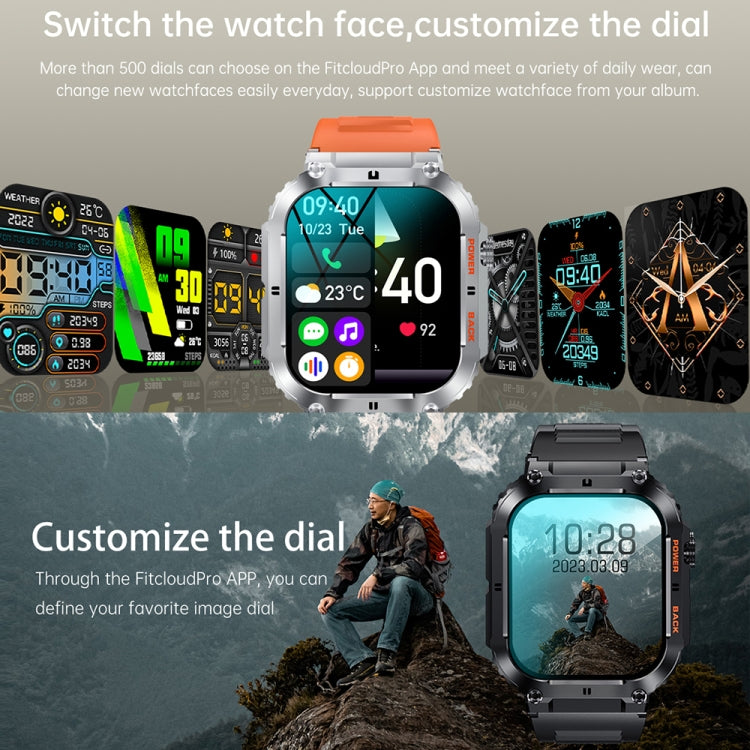 K57 Pro 1.96 Inch Bluetooth Call Music Weather Display Waterproof Smart Watch, Color: Black - free shipping - PMC TechLife - Order now!