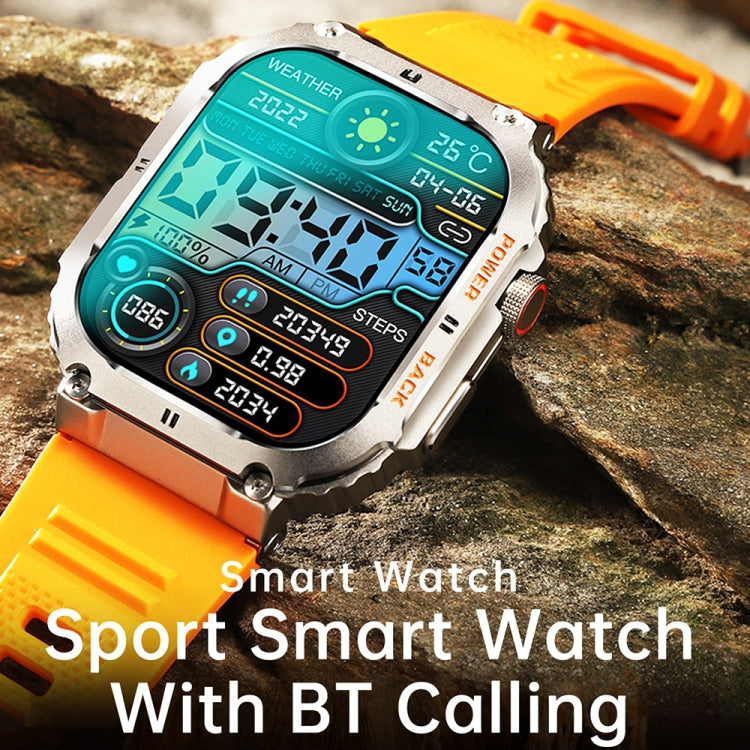 K57 Pro 1.96 Inch Bluetooth Call Music Weather Display Waterproof Smart Watch, Color: Silver Leather - free shipping - PMC TechLife - Order now!