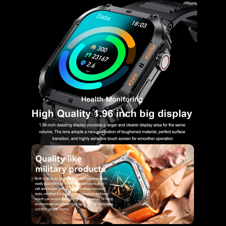 K57 Pro 1.96 Inch Bluetooth Call Music Weather Display Waterproof Smart Watch, Color: Silver Leather - free shipping - PMC TechLife - Order now!