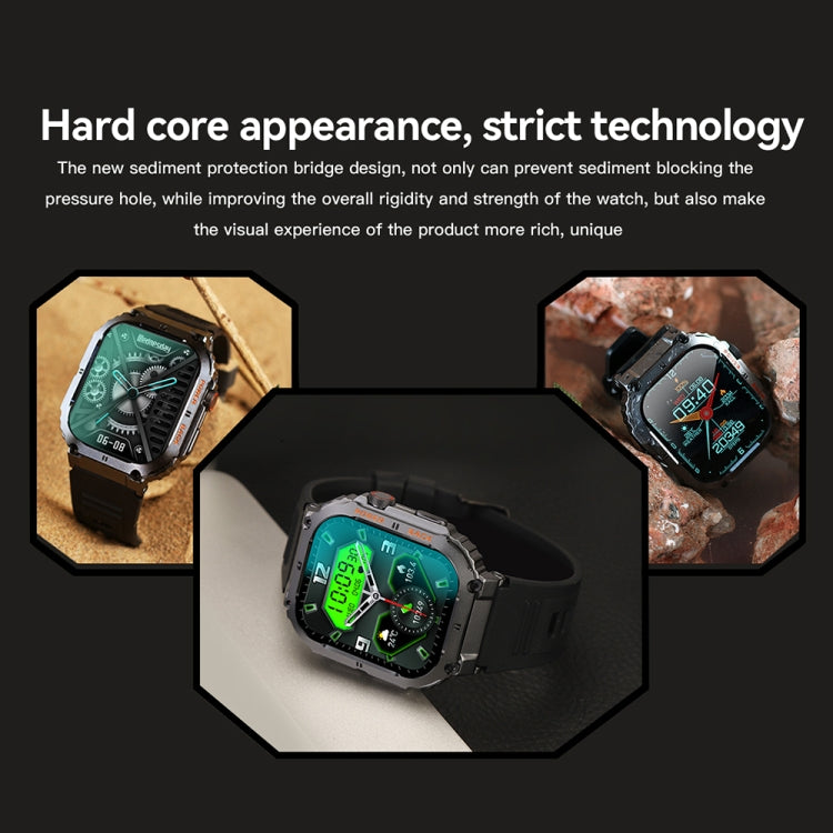 K57 Pro 1.96 Inch Bluetooth Call Music Weather Display Waterproof Smart Watch, Color: Black - free shipping - PMC TechLife - Order now!