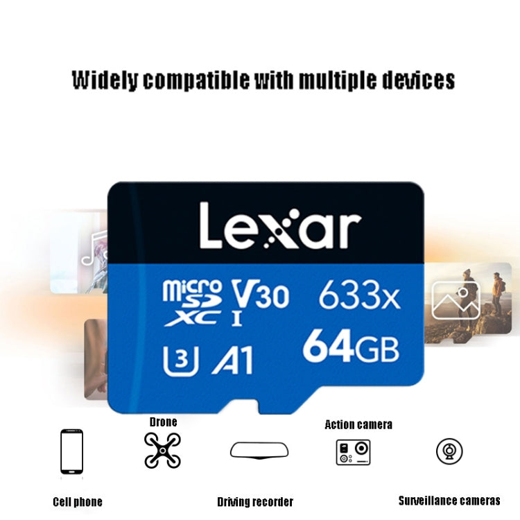 Lexar 633x 64GB High-speed Driving Recorder Dedicated Mobile Phone Memory Card DVR TF Card - Micro SD Card by Lexar | Online Shopping South Africa | PMC TechLife | Buy Now Pay Later Mobicred