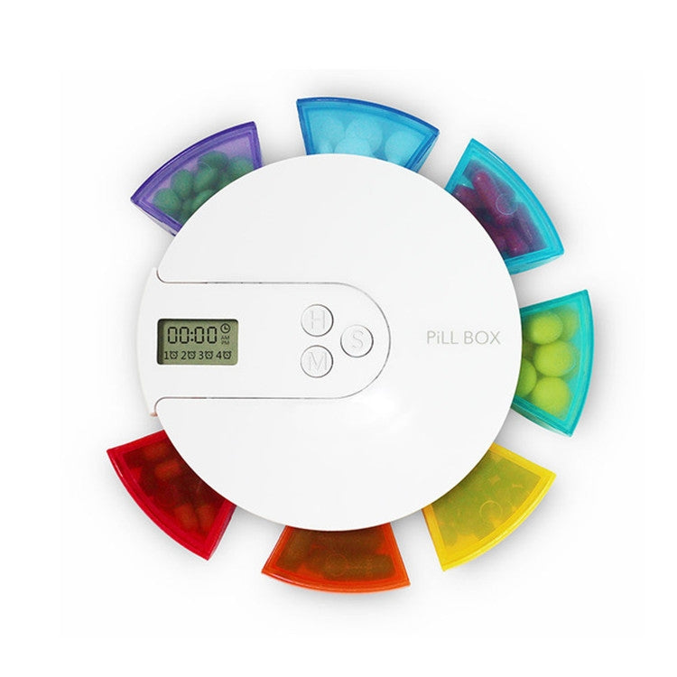 One Week Portable Timing Smart Pill Boxes Elder Reminding Electronic Medicine Box(Rainbow) - free shipping - PMC TechLife - Order now!
