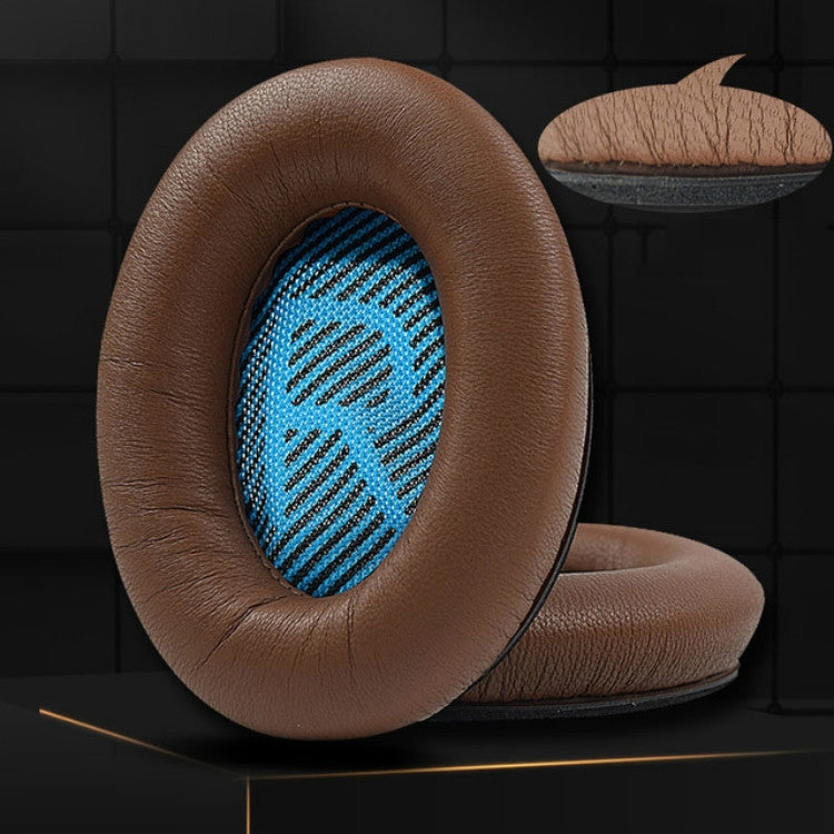 2 PCS For BOSE QC15 / QC25 / QC35 Lambskin Leather Earphone Cover Earmuffs(Khaki) - Earmuff & Pad by PMC TechLife | Online Shopping South Africa | PMC TechLife