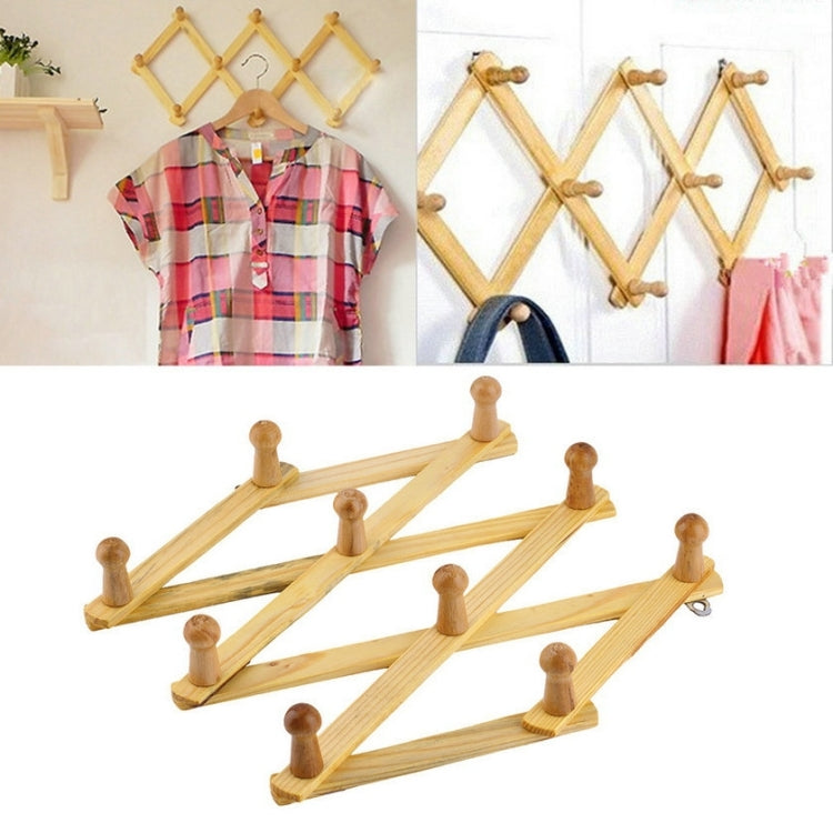 Solid Wooden Retractable Wall Hanging Folding Coat Rack Drying Rack - free shipping - PMC TechLife - Order now!