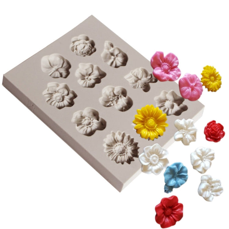 2 PCS Fondant Cake Silicone Mold Chocolate Mold DIY Trumpet Flower Sun Flower Baking Decoration(Gray) - free shipping - PMC TechLife - Order now!