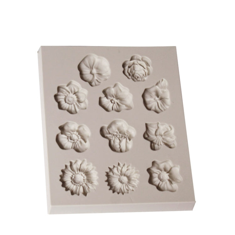 2 PCS Fondant Cake Silicone Mold Chocolate Mold DIY Trumpet Flower Sun Flower Baking Decoration(Gray) - free shipping - PMC TechLife - Order now!