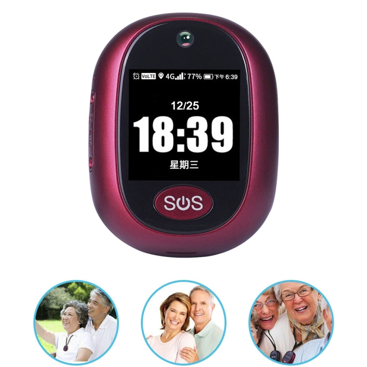 REACHFAR RF-V45-A Mini Touch Screen GPS Smart Tracker Pendant, Support SOS / Camera / Health Management / Video Calling / 4G LTE, For Asia/Europe/Africa / Australia(Wine Red) - free shipping - PMC TechLife - Order now!