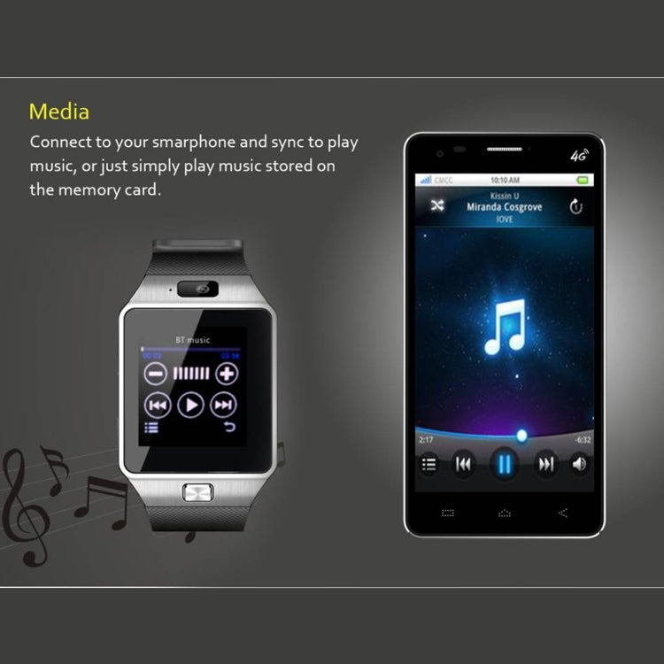 DZ09 1.56 inch Screen Bluetooth 3.0 Android 4.1 OS Above Smart Watch Phone with Bluetooth Call & Call Reminder & Sleep Monitor & Pedometer & Sedentary Reminder & Calendar & SMS & Audio and Video Player & Anti-loss Function(Black) - Smart Watches by PMC TechLife | Online Shopping South Africa | PMC TechLife | Buy Now Pay Later Mobicred