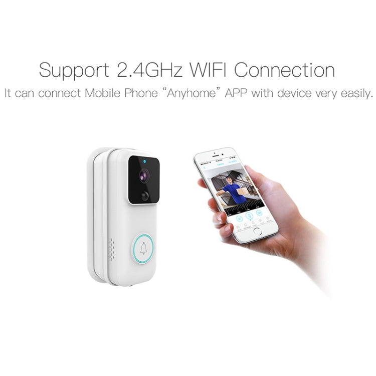 Anytek B60 720P Smart WiFi Video Visual Doorbell, Support APP Remote & PIR Detection & TF Card(White) - free shipping - PMC TechLife - Order now!