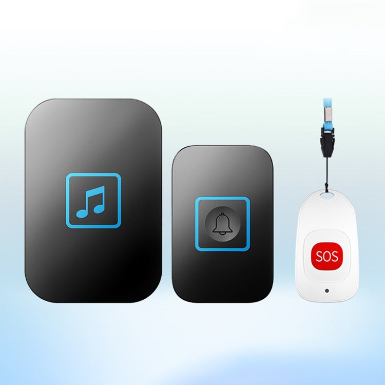 CACAZI C86 Wireless SOS Pager Doorbell Old man Child Emergency Alarm Remote Call Bell, EU Plug(Black) - free shipping - PMC TechLife - Order now!