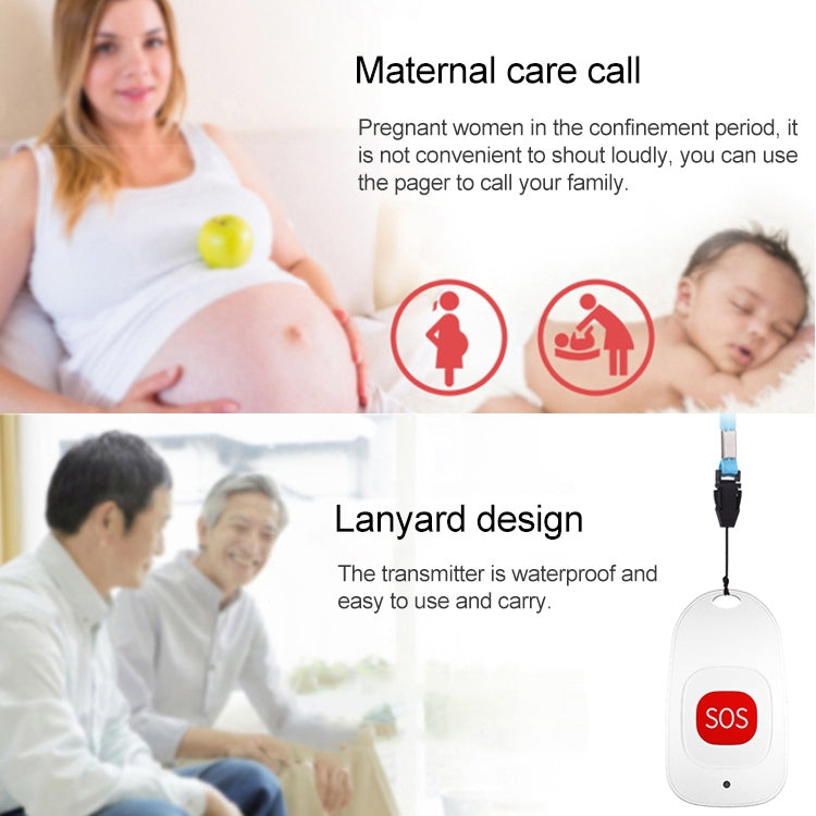 CACAZI C86 Wireless SOS Pager Doorbell Old man Child Emergency Alarm Remote Call Bell, EU Plug(Black) - free shipping - PMC TechLife - Order now!