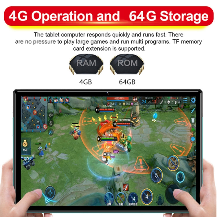 P60 4G Phone Call Tablet PC, 10.1 inch, 4GB+64GB, Android 8.0 MTK6797 Deca Core 2.1GHz, Dual SIM, Support GPS, OTG, WiFi, BT (Green) - 10.1 inch by PMC TechLife | Online Shopping South Africa | PMC TechLife
