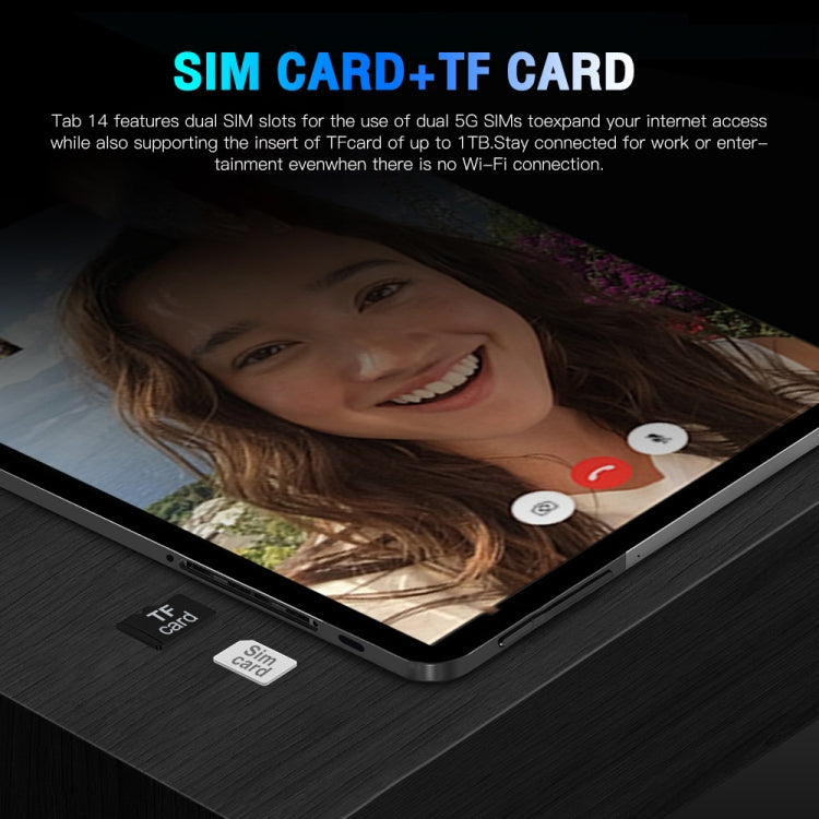 Tab14 / P14 Phone Call Tablet, 1GB+16GB, 8.0 inch Screen, Face Identification, Android 5.0 MTK6582 Quad Core, Network: 3G, GPS, OTG(Black) - 7.0-8.0 inch by PMC TechLife | Online Shopping South Africa | PMC TechLife