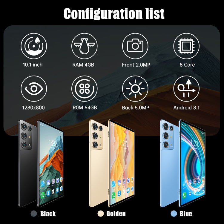 S30 Pro 4G LTE Tablet PC, 10.1 inch, 4GB+64GB, Android 8.1  MTK6755 Octa-core 2.0GHz, Support Dual SIM / WiFi / Bluetooth / GPS(Black) - 10.1 inch by PMC TechLife | Online Shopping South Africa | PMC TechLife