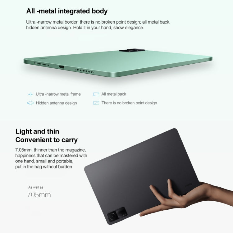 Xiaomi Redmi Pad, 10.6 inch, 4GB+128GB, MIUI Pad 13 OS MediaTek Helio G99 Octa Core up to 2.2GHz, 8000mAh Battery, Support BT WiFi, Not Support Google Play(Green) - free shipping - PMC TechLife - Order now!