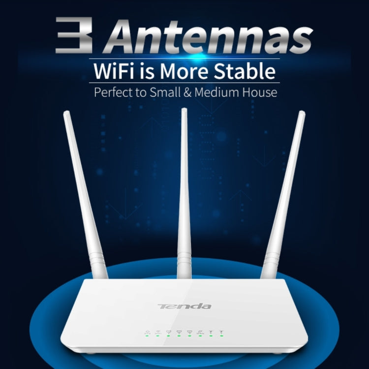 Tenda F3 Wireless 2.4GHz 300Mbps WiFi Router with 3*5dBi External Antennas(White) - free shipping - PMC TechLife - Order now!