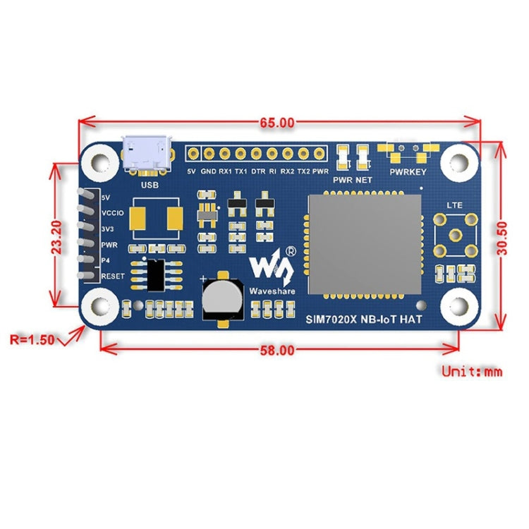 Waveshare NB-IoT HAT for Raspberry Pi, for Europe, Asia, Africa, Australia - free shipping - PMC TechLife - Order now!