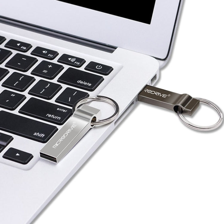 MicroDrive 128GB USB 2.0 Metal Keychain U Disk (Grey) - USB Flash Drives by MicroDrive | Online Shopping South Africa | PMC TechLife | Buy Now Pay Later Mobicred