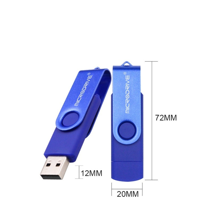 MicroDrive 32GB USB 2.0 Mobile Computer Dual-use Rotating OTG Metal U Disk (Pink) - USB Flash Drives by MicroDrive | Online Shopping South Africa | PMC TechLife | Buy Now Pay Later Mobicred