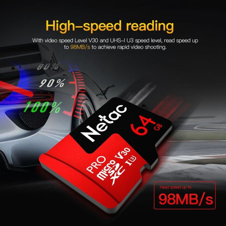 Netac P500 PRO 64GB U3 Speed Level Automobile Data Recorder Monitor Camera Memory Card TF Card - Micro SD Card by Netac | Online Shopping South Africa | PMC TechLife | Buy Now Pay Later Mobicred