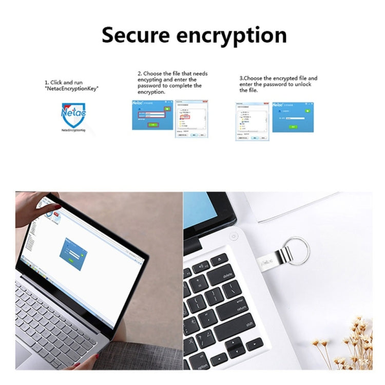 Netac U275 8GB USB 2.0 Secure Encryption Aluminum Alloy U Disk - free shipping - PMC TechLife - Order now!