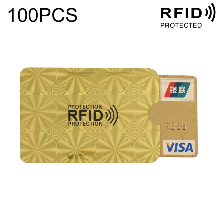 100pcs Aluminum Foil RFID Blocking Credit Card ID Bank Card Case Card Holder Cover, Size: 9 x 6.3cm(Golden Snowflake) - Antimagnetic RFID Package by PMC TechLife | Online Shopping South Africa | PMC TechLife | Buy Now Pay Later Mobicred