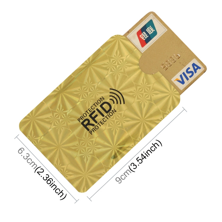 100pcs Aluminum Foil RFID Blocking Credit Card ID Bank Card Case Card Holder Cover, Size: 9 x 6.3cm(Golden Snowflake) - Antimagnetic RFID Package by PMC TechLife | Online Shopping South Africa | PMC TechLife | Buy Now Pay Later Mobicred