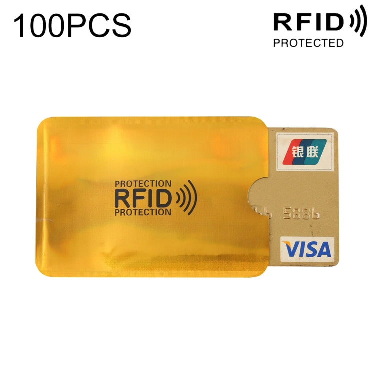 100pcs Aluminum Foil RFID Blocking Credit Card ID Bank Card Case Card Holder Cover, Size: 9 x 6.3cm (Gold) - Antimagnetic RFID Package by PMC TechLife | Online Shopping South Africa | PMC TechLife | Buy Now Pay Later Mobicred