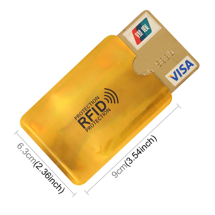 100pcs Aluminum Foil RFID Blocking Credit Card ID Bank Card Case Card Holder Cover, Size: 9 x 6.3cm (Gold) - Antimagnetic RFID Package by PMC TechLife | Online Shopping South Africa | PMC TechLife | Buy Now Pay Later Mobicred