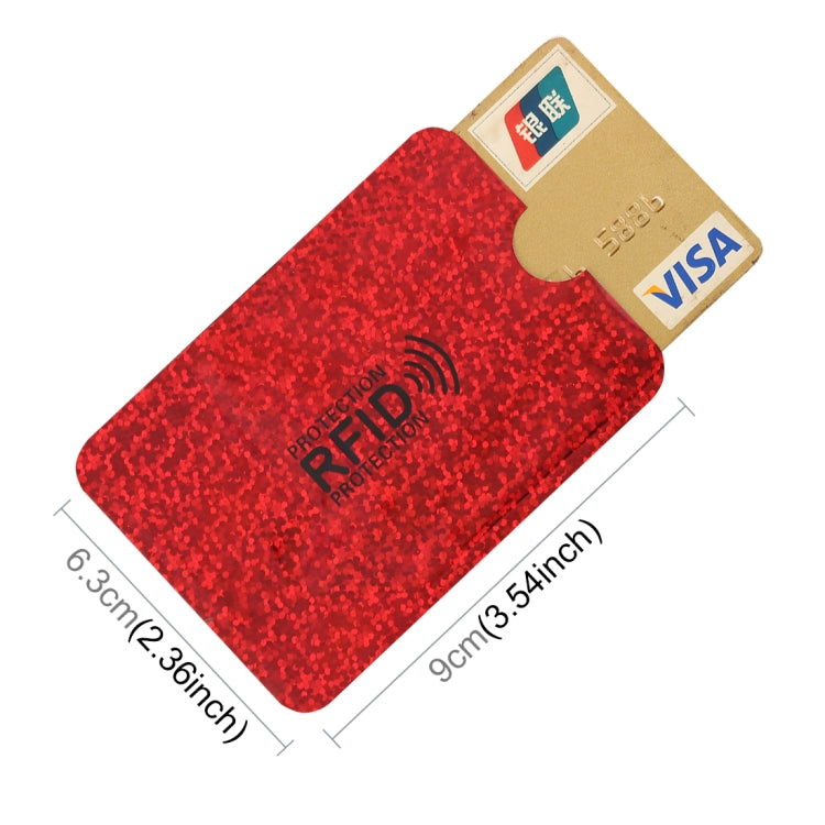 100pcs Aluminum Foil RFID Blocking Credit Card ID Bank Card Case Card Holder Cover, Size: 9 x 6.3cm (Red) - Antimagnetic RFID Package by PMC TechLife | Online Shopping South Africa | PMC TechLife | Buy Now Pay Later Mobicred